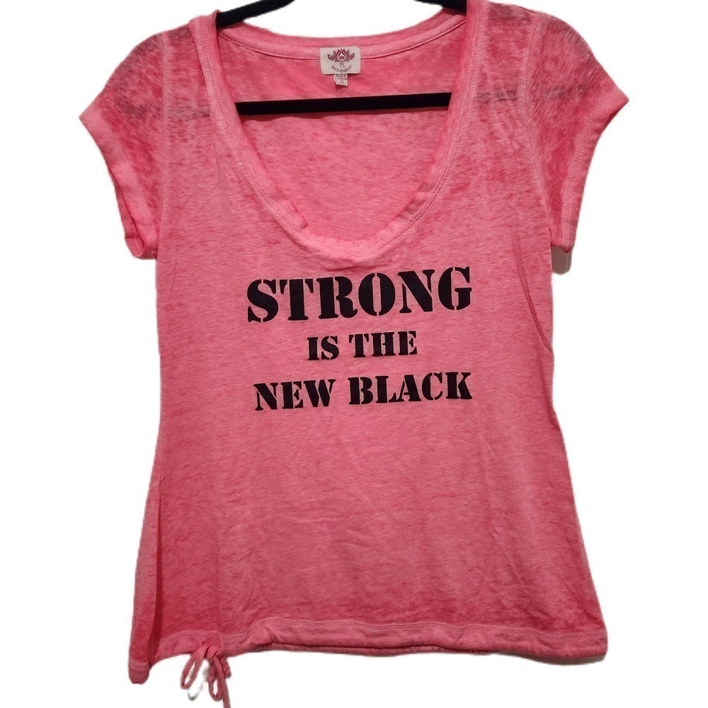 Pink Lotus Hot Pink & Black
Athleisure Workout Tee Size Small
